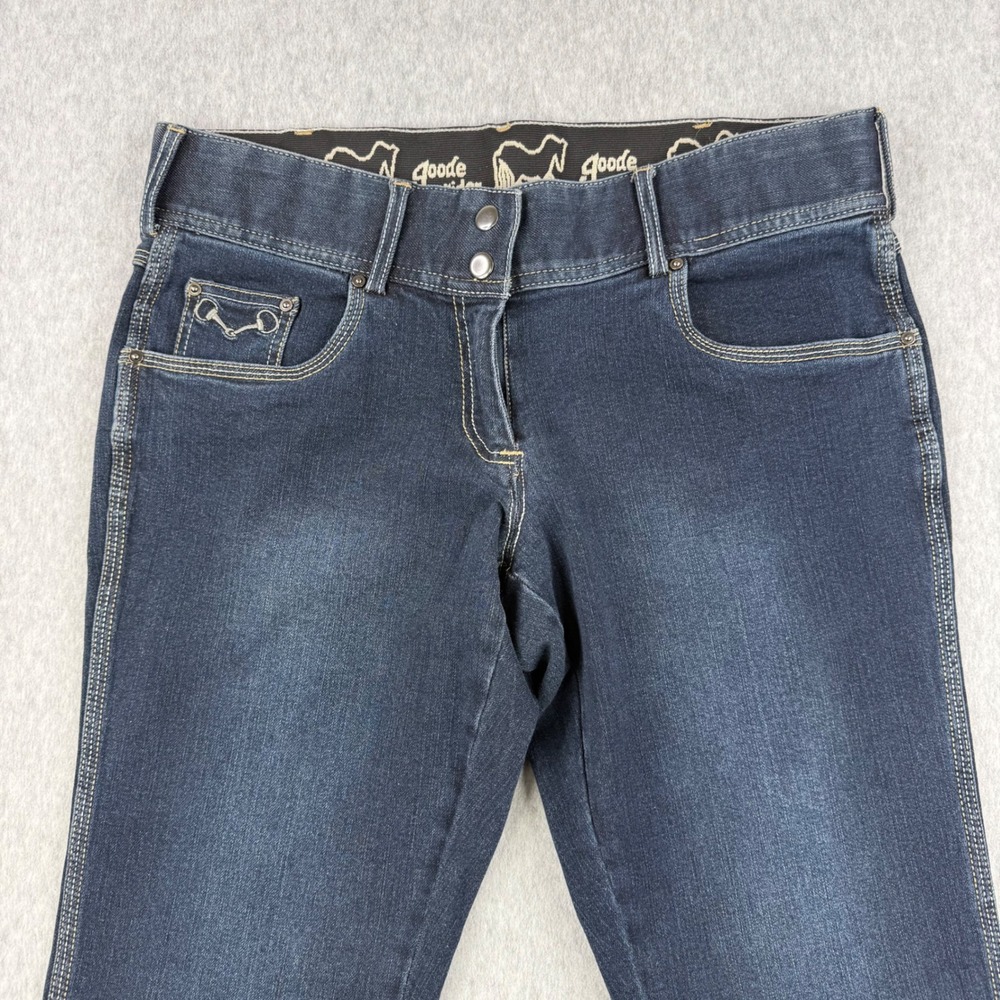 Goode Rider Equestrian Jeans Womens 32 Blue Denim Bootcut Breeches Riding - Picture 2 of 13